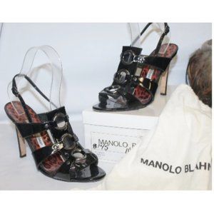 Handmade Manolo Blahnik Strappy Stiletto Heel Slingback Sandals Worn 2X